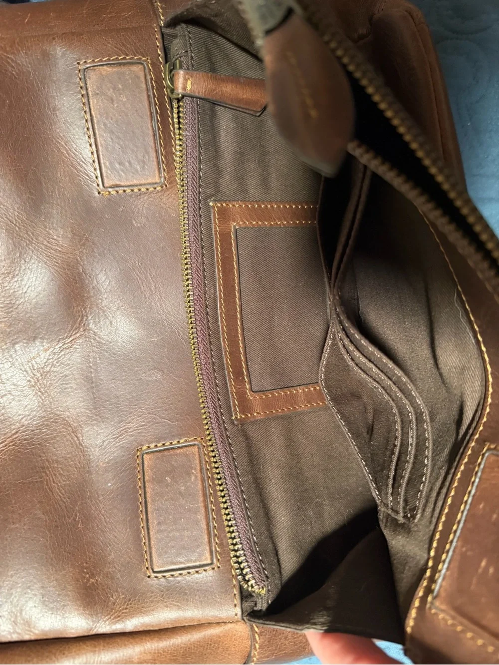 STS Ranchwear Brown Leather Backpack with Patterned Strap